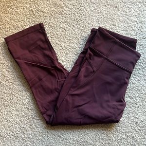 Maroon Lululemon cropped leggings